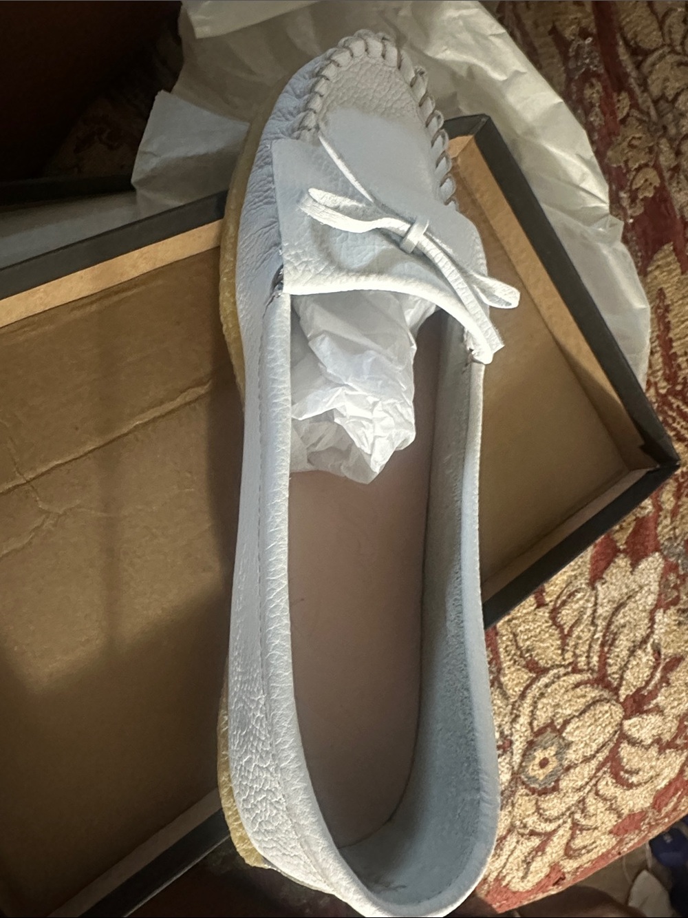 J. Crew Ivory Unlined Moccasins